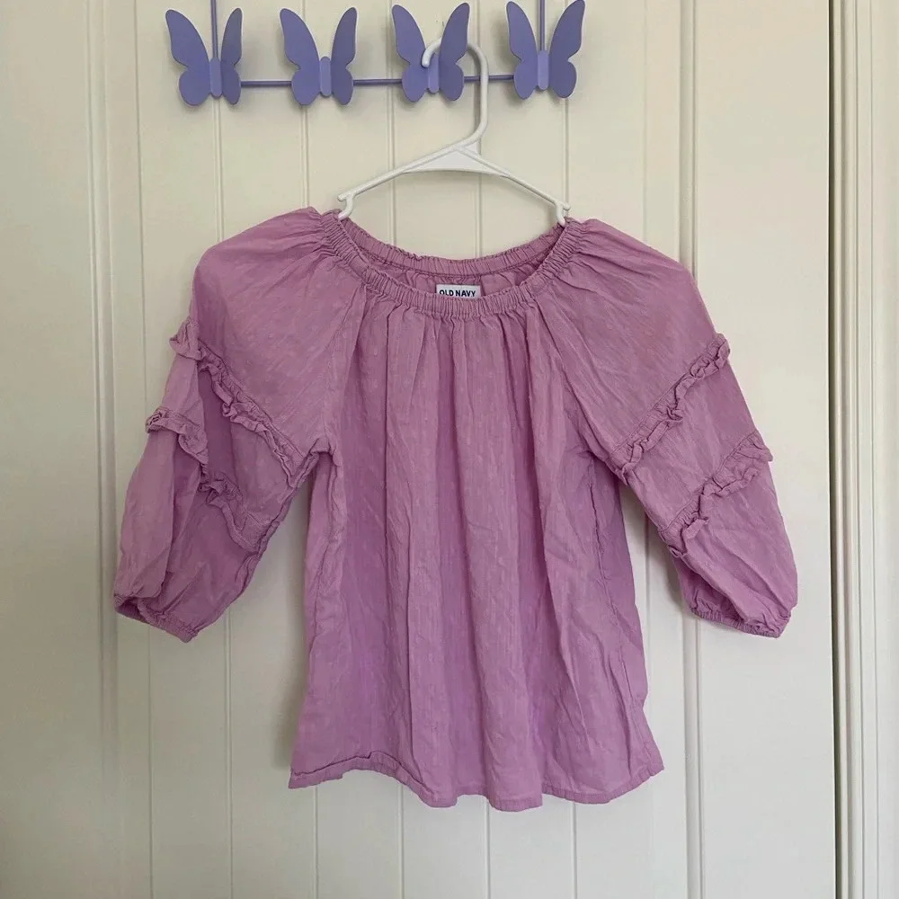 NWOT | Old Navy girl’s‎ purple textured blouse — medium